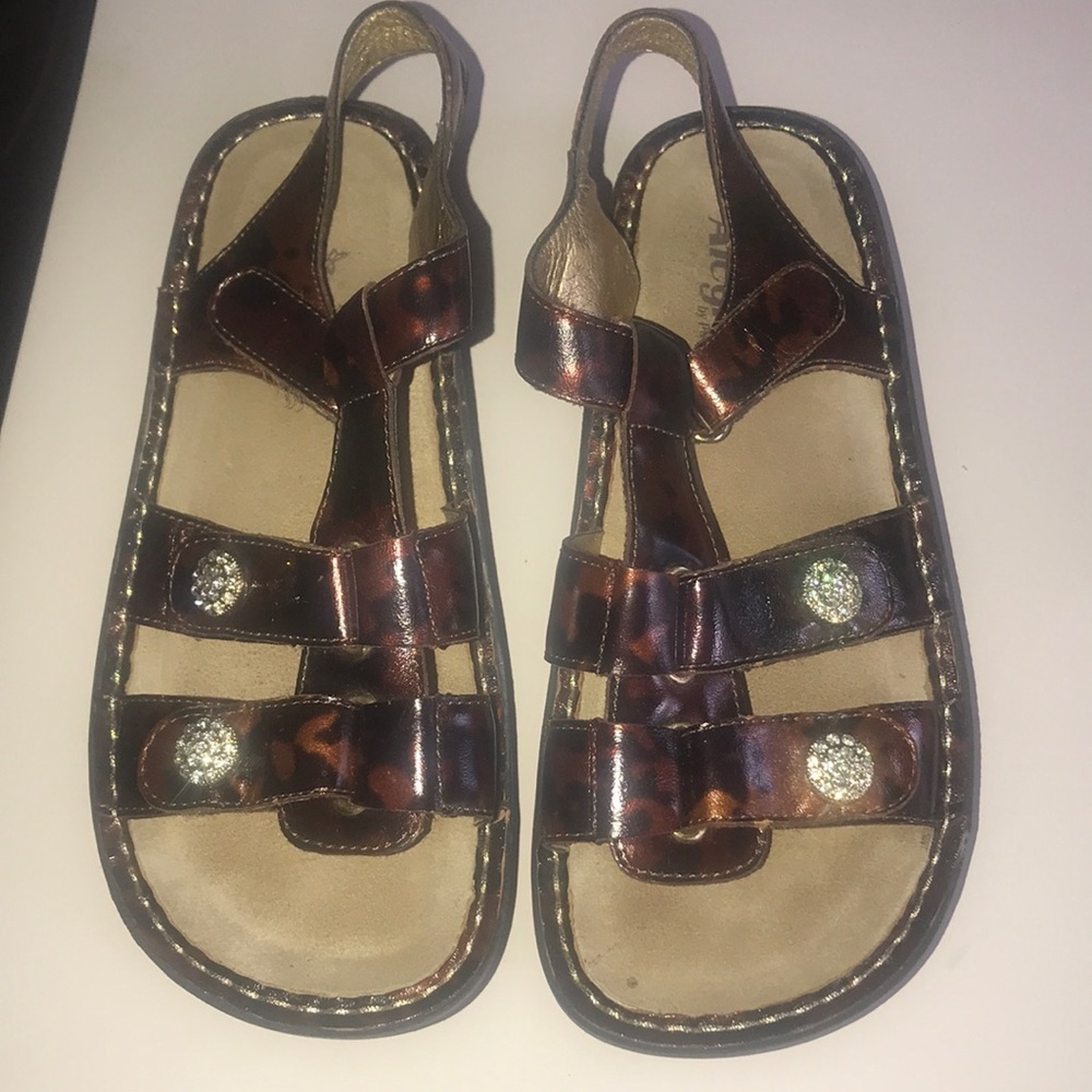 Women’s Leather Alegria Bejeweled Sandals
